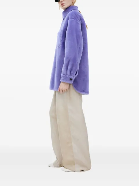 Marni button-up shearling jacket Purple CAMX0495B2ULM094