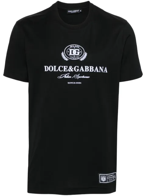 Dolce & Gabbana cotton T-shirt with Dolce&Gabbana logo print Black G8RN8TG7NUC