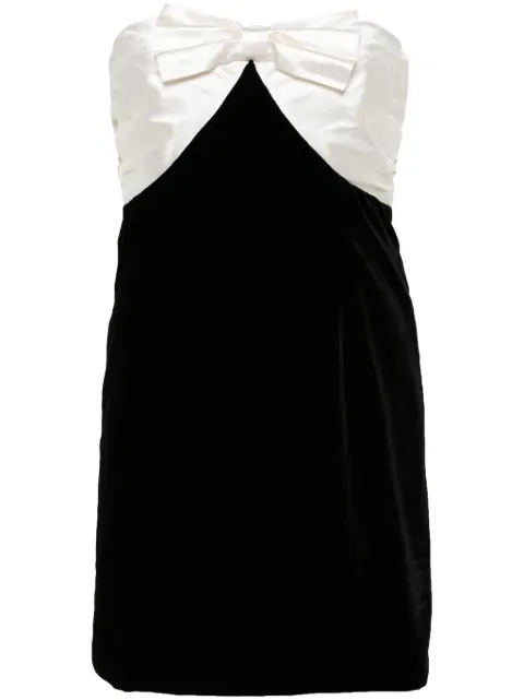 Alessandra Rich bow-detailed velour mini dress Black FABX3894F2603
