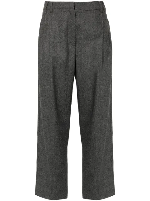 Brunello Cucinelli pleated felted straight trousers Grey MD588P8757C032