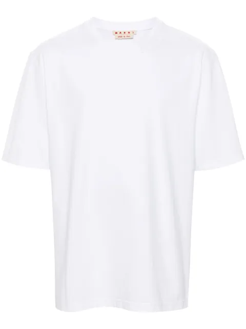 Marni white organic cotton oversized T-shirt with Marni patches White HUMU0287X0UTC406