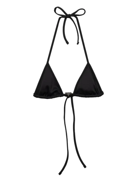 Prada interlock fabric triangle bikini top Black 70209S23113SV