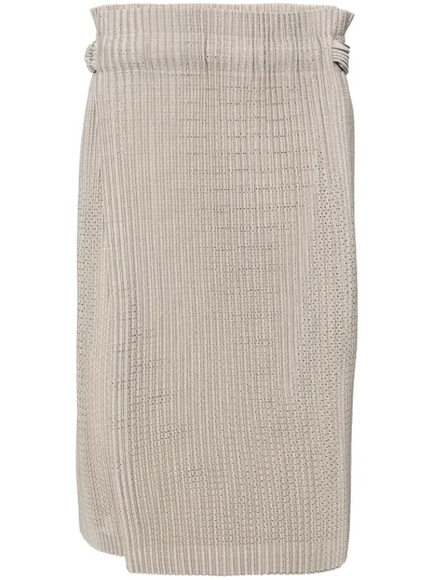 Homme Plissé Issey Miyake Light Mesh pleated skirt Grey HP46JF192