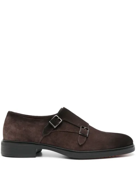 Santoni suede monk shoes Brown MGEO18949NEAXGEX