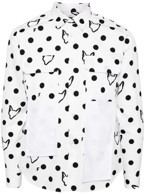 Black Comme Des Garçons polka-dots shirt White 1NB005