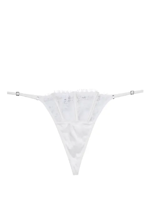Fleur Du Mal Frankie lace thong White PY03100300