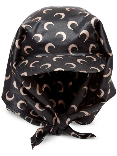 Marine Serre Crescent Moon silk cap Black UHG035A