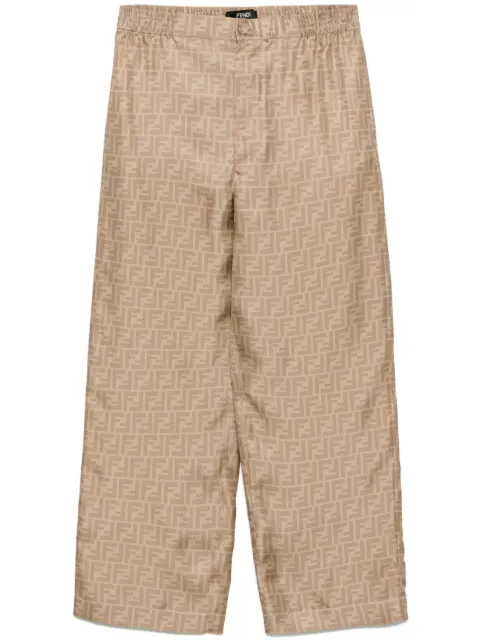 FENDI FF silk trousers Neutrals FB1039AKEE