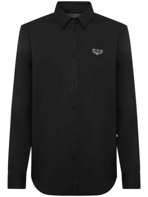 Philipp Plein LS Iconic Plein poplin shirt Black UADCWRP0485PTE012N