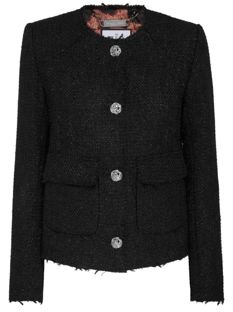 Philipp Plein tweed jacket Black UADCWRB1473PTE173N