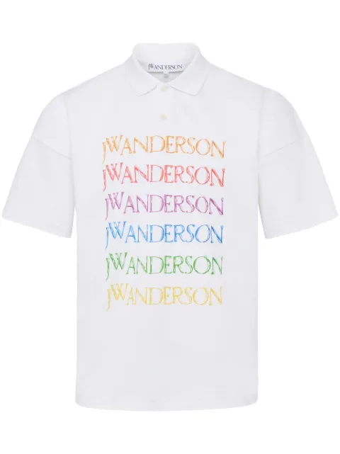 JW Anderson logo-print cotton polo shirt White JO0251PG1479001