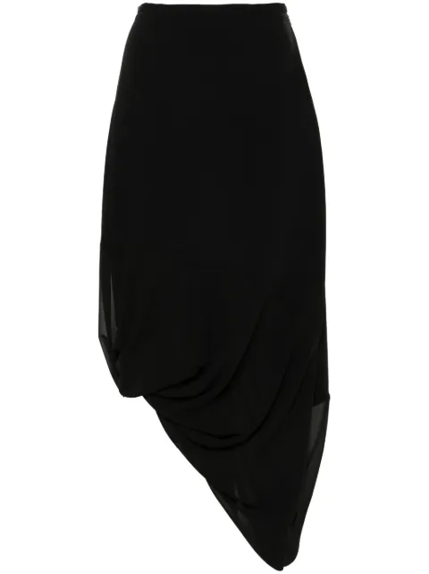 MM6 Maison Margiela asymmetric draped midi skirt Black S52ME0018MTN017