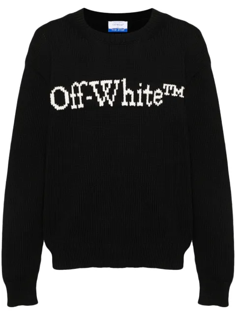 Off-White intarsia-knit logo jumper Black OMHE167C99KNI0011001