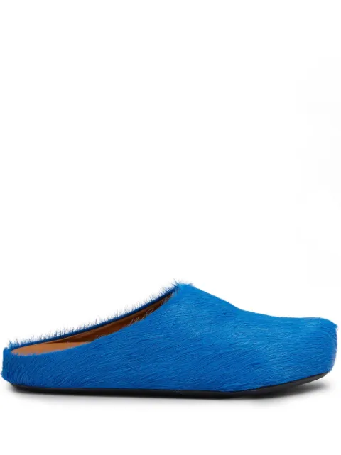 Marni long-hair calfskin Fussbett sabot Blue SBMR000600P4122