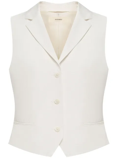 12 STOREEZ V-neck cotton-lyocell vest White 126330