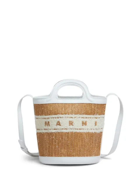 Marni small Tropicalia logo-embroidered bucket bag Neutrals SCMP0056L5P7945