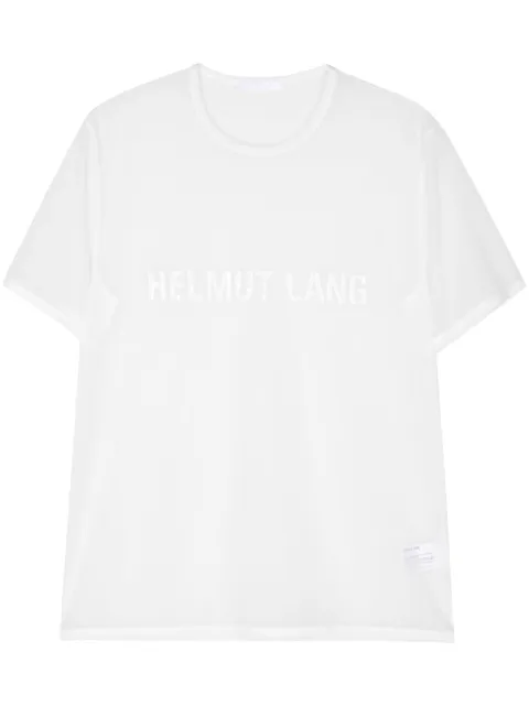 Helmut Lang logo-print sheer T-shirt White O04HM501