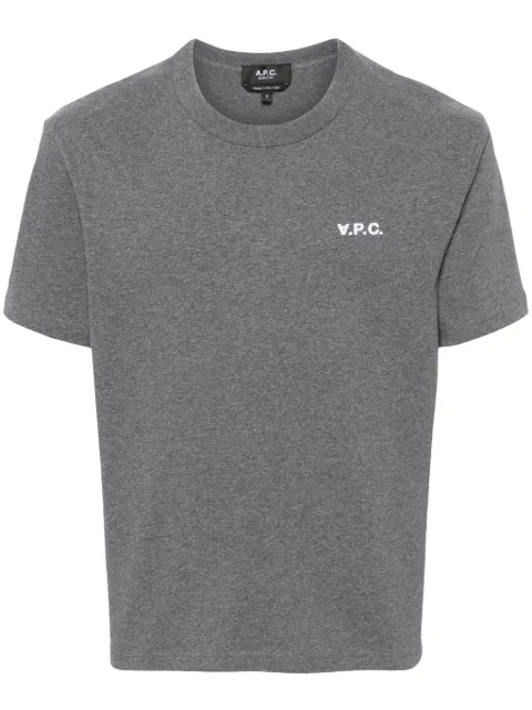 A.P.C. logo-embroidered cotton T-shirt Grey COHBQH26391