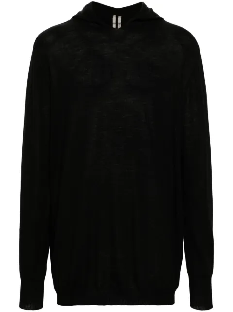 Rick Owens fine-knit hooded jumper Black RU02D6623M