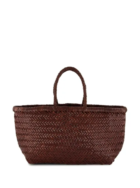DRAGON DIFFUSION small Triple Jump woven-leather tote bag Neutrals 8811