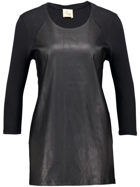 PAULA leather long-sleeve t-shirt Black ASTRAEMUSSMS
