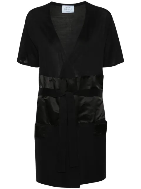 Prada Pre-Owned 1990s silk cardi-coat Black PRA380MN