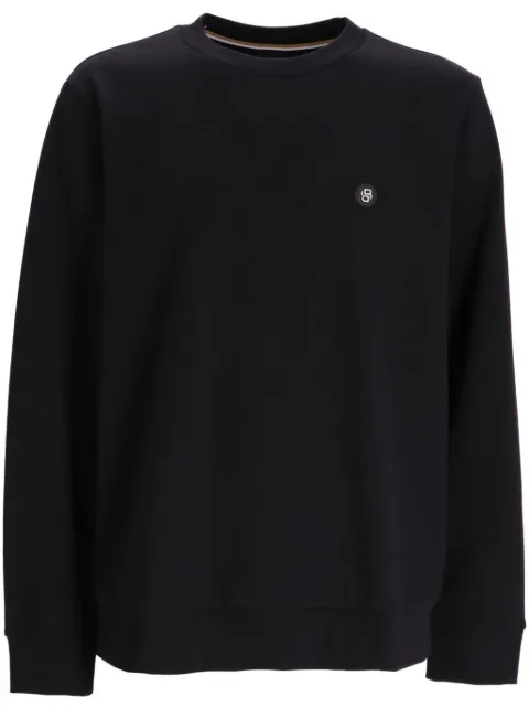 BOSS logo-patch crew-neck sweatshirt Black 50520302