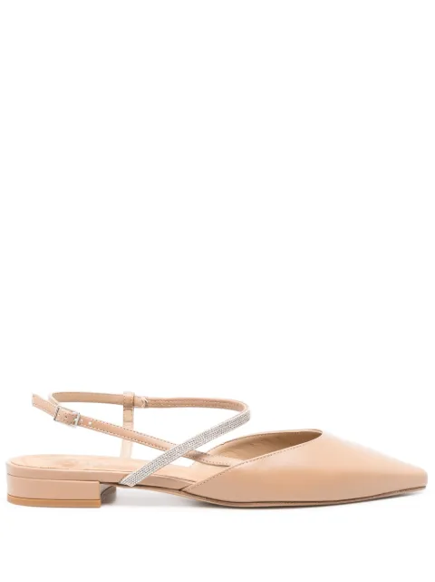 Peserico pointed leather ballerina shoes Brown A39636C0RCC203946