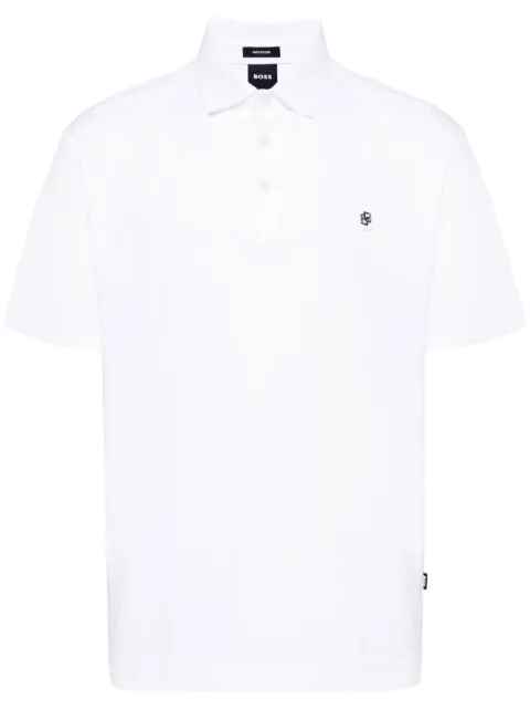 BOSS logo-appliqué polo shirt White 50520297