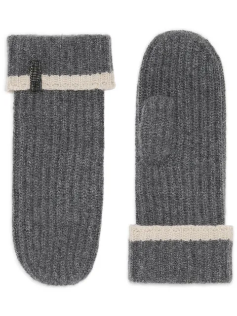 Brunello Cucinelli cashmere gloves Grey M12504999CGF16