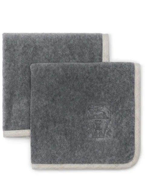 Brunello Cucinelli logo-embroidered towel (set of two) Grey MLB925153C002