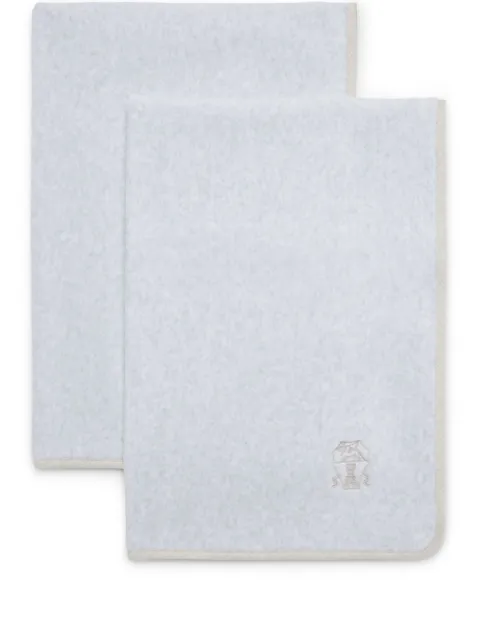 Brunello Cucinelli logo-embroidered towel Grey MLB925155C009