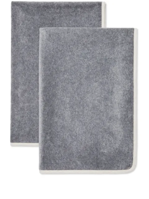 Brunello Cucinelli logo-embroidered towel (set of two) Grey MLB925155C002