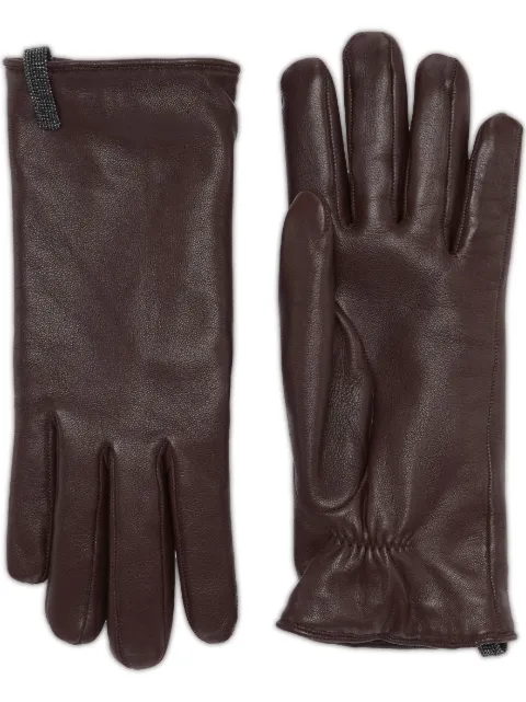 Brunello Cucinelli leather gloves Brown MPNGI9009C9106
