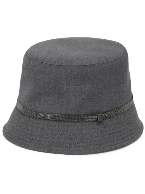 Brunello Cucinelli monili chain detail bucket hat Grey MCAP90021C4078