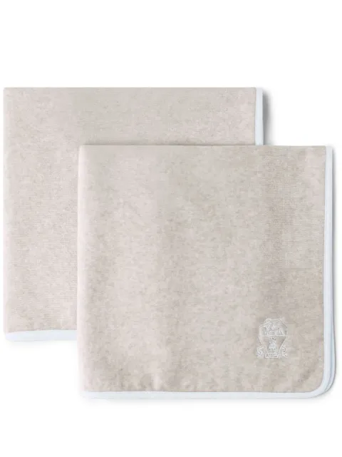 Brunello Cucinelli logo-embroidered towel (set of two) Neutrals MLB925154C8041
