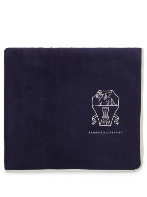 Brunello Cucinelli contrast-trim beach towel Blue MLB925151C2425