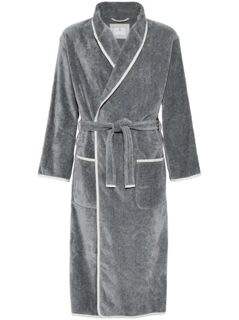 Brunello Cucinelli logo-embroidered bathrobe Grey MLB925152C002
