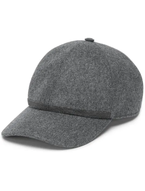 Brunello Cucinelli flannel baseball cap Grey MCAP90128C032