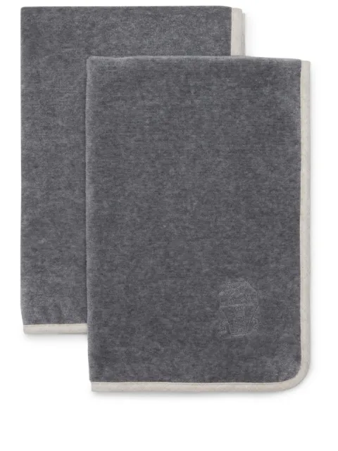 Brunello Cucinelli logo-embroidered towel (set of two) Grey MLB925154C002