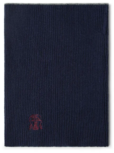 Brunello Cucinelli embroidered cashmere neck warmer Blue M22K90703CA058