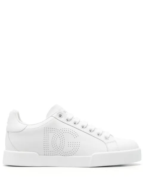 Dolce & Gabbana Portofino perforated-logo sneakers White CK2277AV066