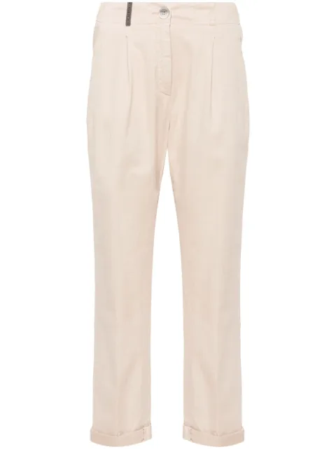Peserico cropped tapered trousers Neutrals A04987T308500