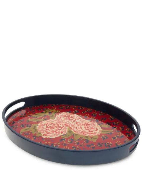 Lisa Corti Leopard Flower wood tray (24cm) Red 0TRAY39X24MDFWLF4039X24