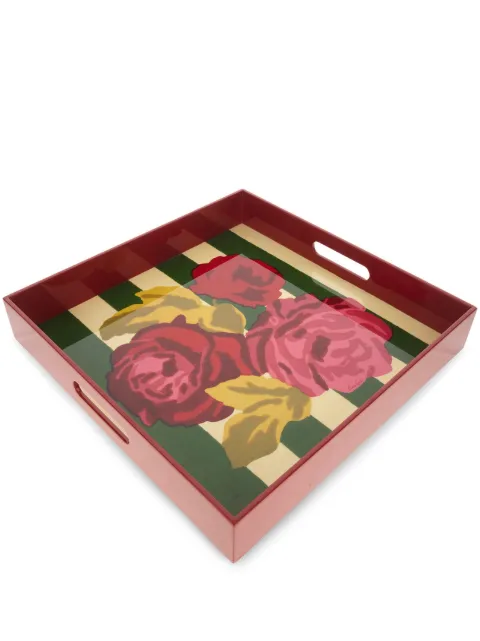 Lisa Corti Nizam Stripes wood tray (40cm x 40cm) Red 0TRAY405X405MDFWNIS8040X40