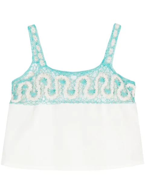 BODE ripple lace tank top White WRS24SH028