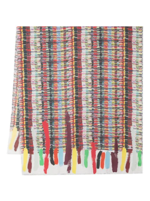 CHANEL Pre-Owned 2010's abstract-print silk scarf Neutrals CHA800MC