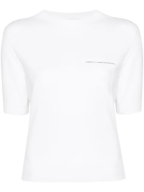 Peserico bead-embellished knitted top White A99518F12K09010