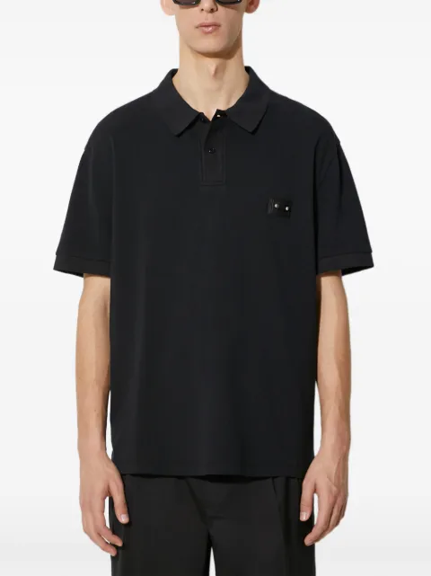Neil Barrett tonal-appliqué short-sleeve polo shirt Black MY70223AY517