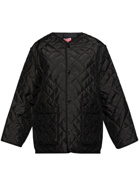 Kenzo padded logo-patch jacket Black FE65OU3089DW